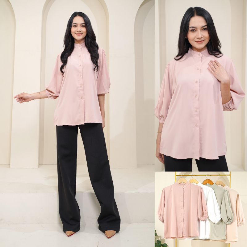 Kemeja Wanita Modis Trendy - Baju Atasan Casual Dewasa, Panjang, Cewek