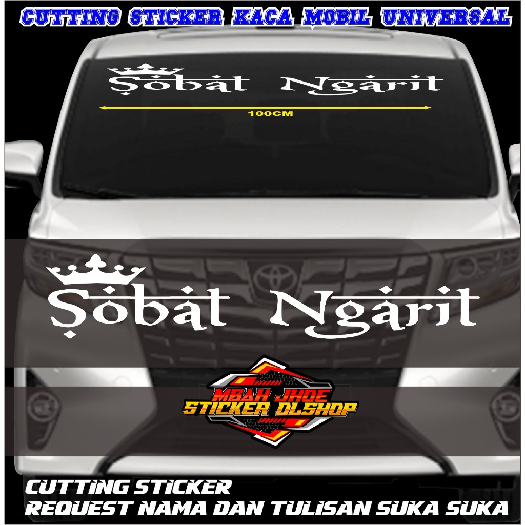 Sticker Cutting Custom Nama Mahkota Kaca Belakang Mobil - Sticker Custom Nama Kaca Mobil