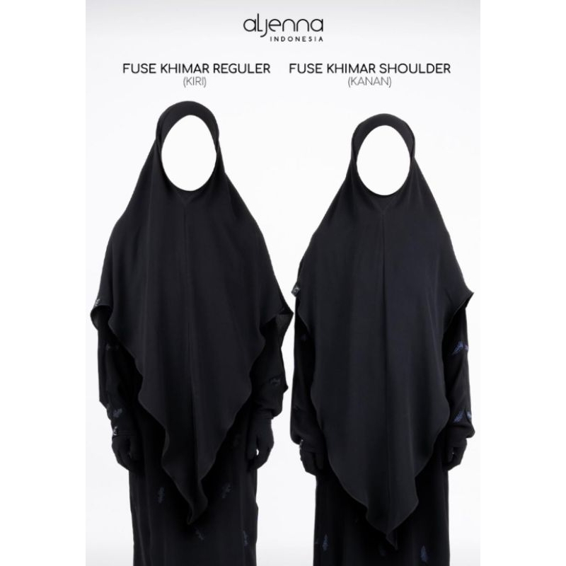 Fuse Khimar Reguler Jetblack Premium FK French Khimar Long Triangle LT Black Mazen Aljenna