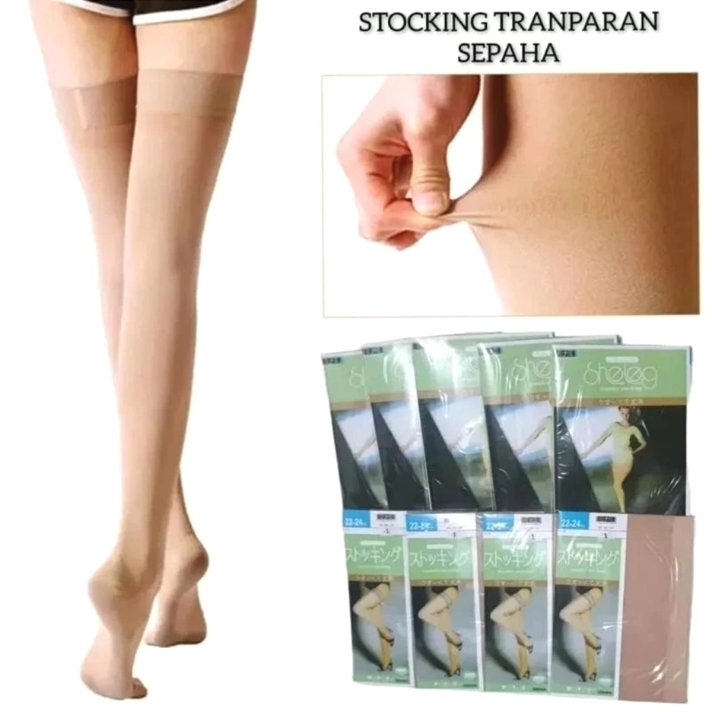 Stocking Sheleg Pantyhose Wanita Transparan Celana Stocking Sepaha — 10