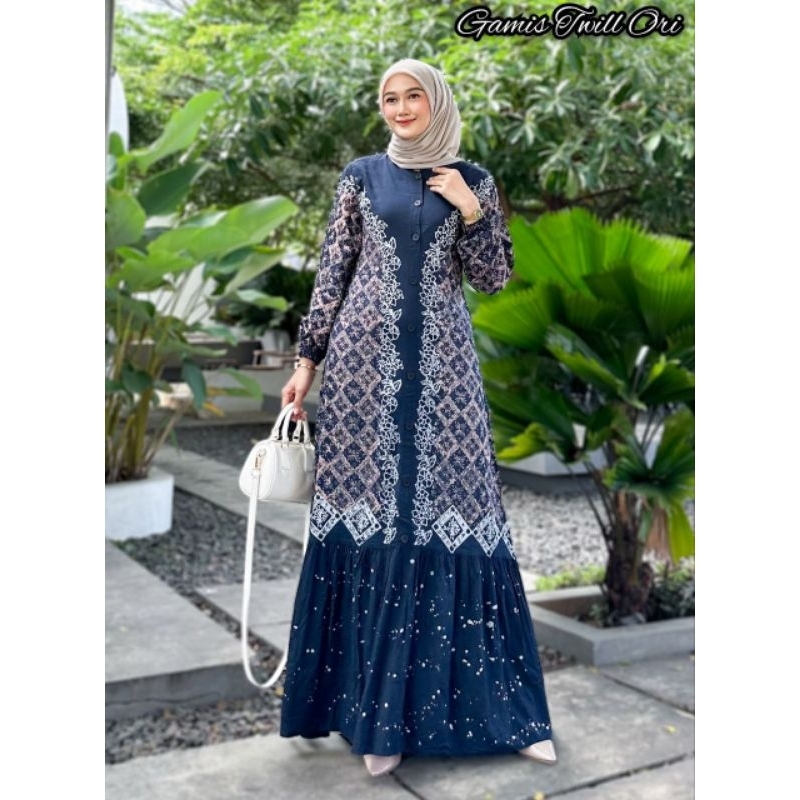 gamis twill ori gamis twill rempel bawah gamis twill kancing gamis twill pekalongan gamis twill cap 