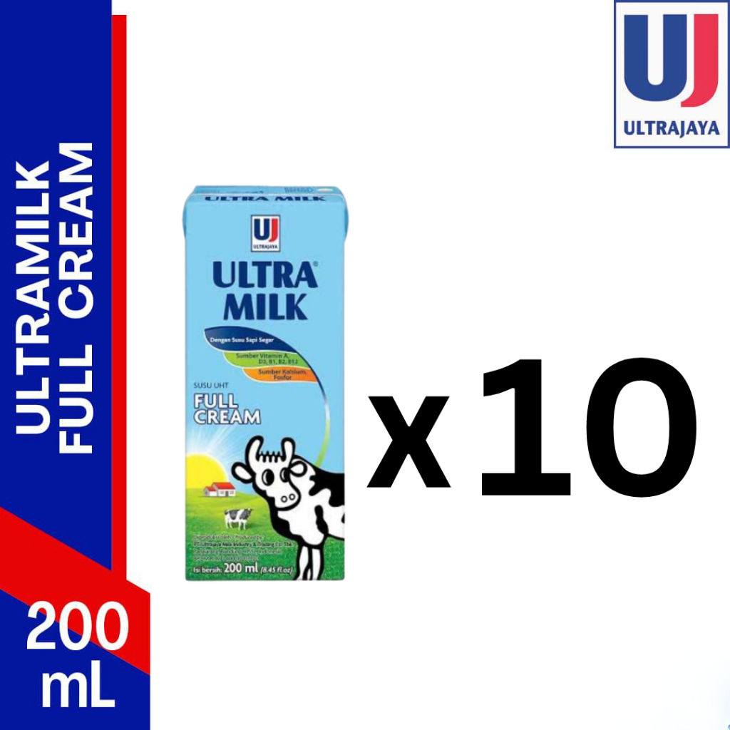 

Susu Ultra Milk 200ML Full Cream x 10 pcs PAKET HEMAT