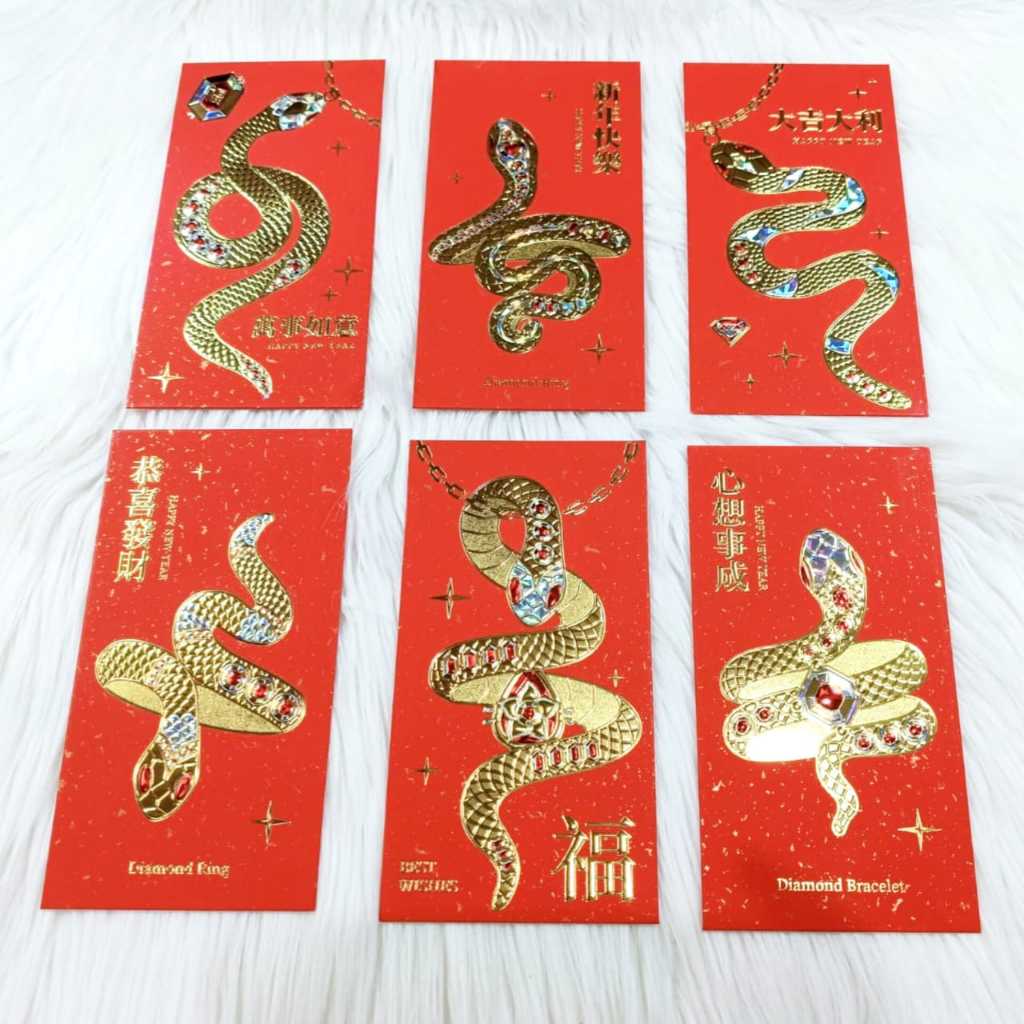 

Angpao Imlek Shio Ular 4149 Isi 6 Pcs Mewah Bahan Artpaper Dove Holo Import