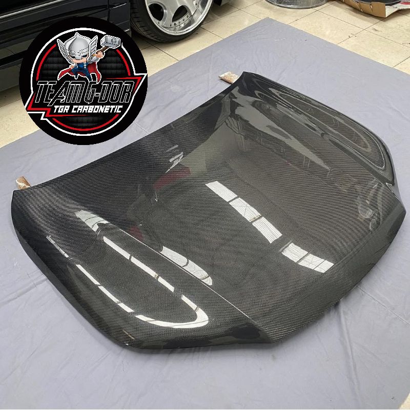 kap mesin carbon karbon kevlar model oem toyota fortuner vrz hilux hylux 2016 up