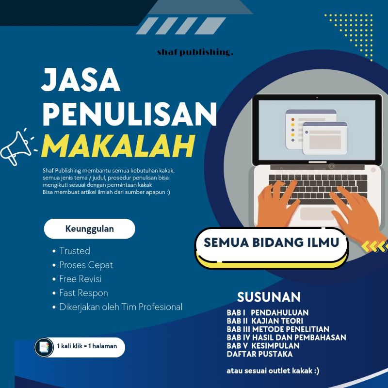 JASA PENULISAN MAKALAH / JASA TULIS MAKALAH / JASA PENULIS MAKALAH - TRUSTED - 100% DATA AMAN