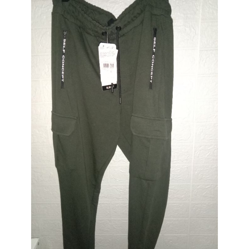 Celana Panjang Cargo Pria LC Waikiki turki original Oliv dark size L
