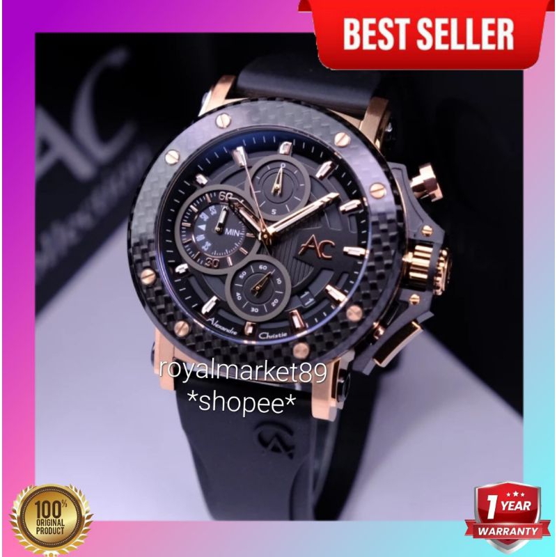 [PILIHAN WARNA LAIN GESER FOTONYA] ORIGINAL GARANSI RESMI 1 TAHUN JAM TANGAN PRIA ALEXANDRE CHRISTIE