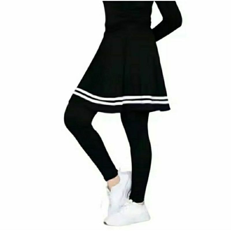 Rok leging list korean style standar jumbo // Legging rok kekinian // Rok senam // Leging rok wanita
