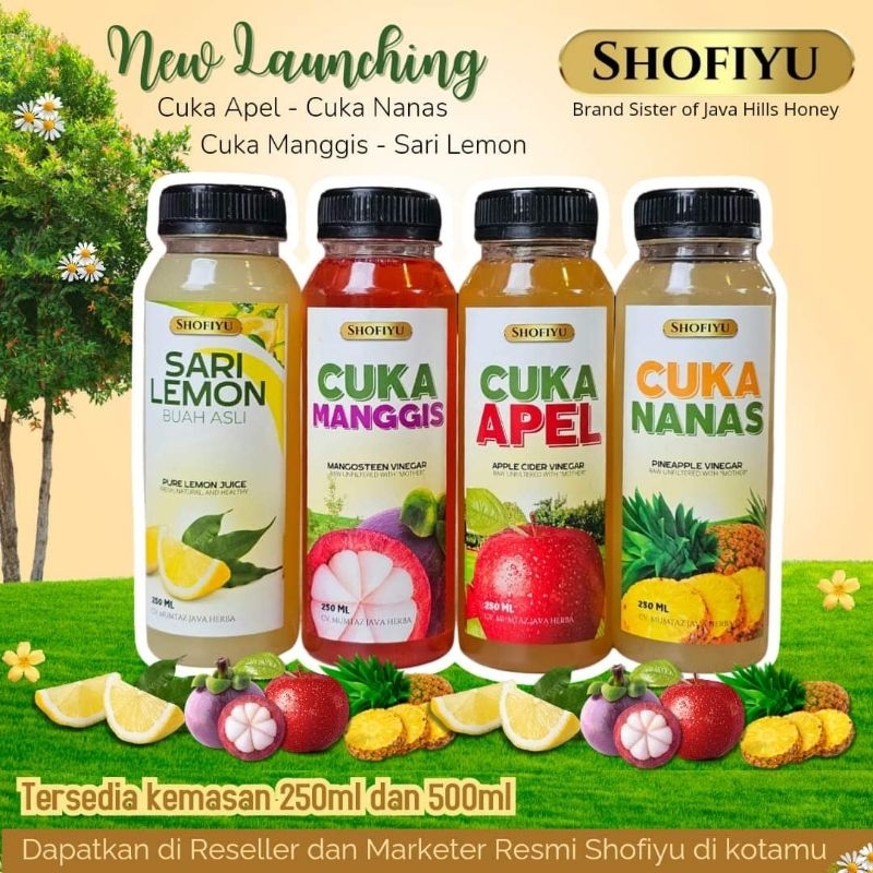 

READY STOK | Sari Lemon-Cuka Apel-Cuka Nanas-Cuka Manggis with mother by Shofiyu kemasan 500ml