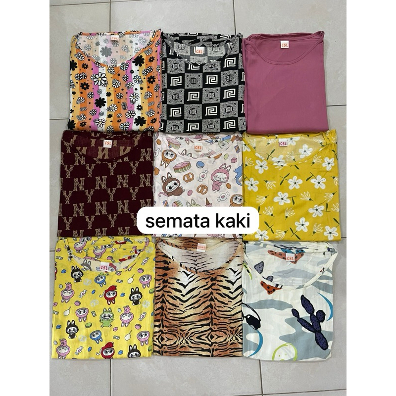 Daster Habel/CSl semata kaki bahan rayon lengan pendek