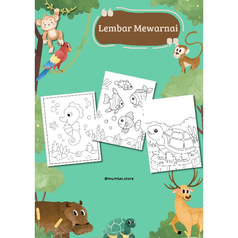 

20 Lembar Mewarnai Anak Tema Hewan