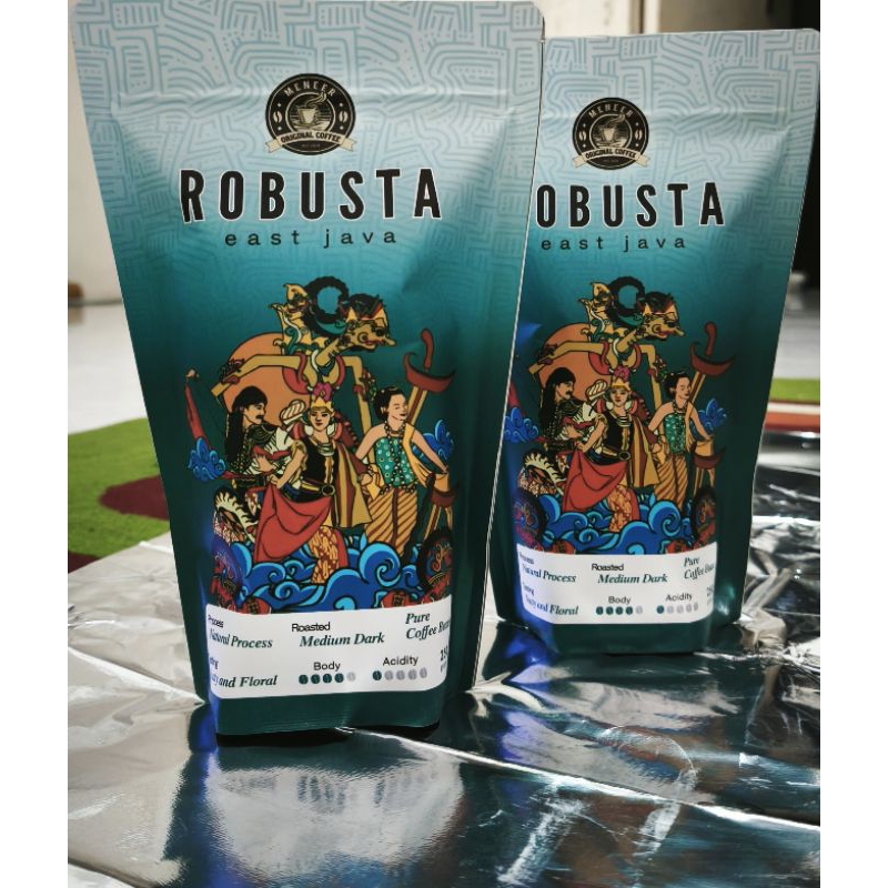 

ROBUSTA EAST JAVA "MENEER COFFEE" 500GR (HALUS). 100% BIJI KOPI ASLI (TANPA CAMPURAN)