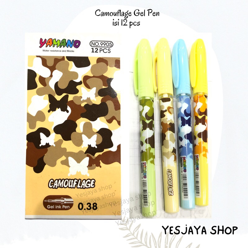 

{12 pcs} Pen Yamano 9905 Gambar Tentara Kamuflase / Pen gel murah / Pen gel lusinan / Pen gel isi ulang bisa di refill