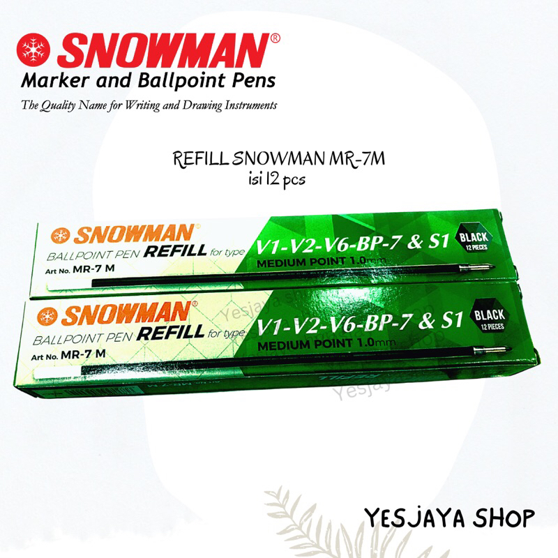 

{12 pcs} Refill Snowman / Isi Pen Snowman MR7M untuk pen V1/V2/V6/Bp-7/S1 / Isi Ballpoint Snowman grosir