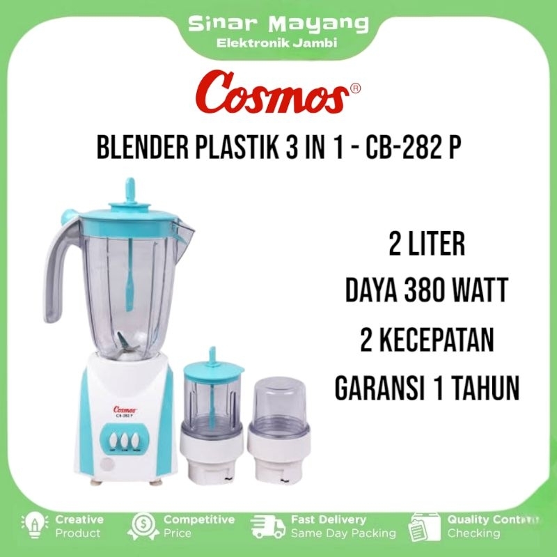 Blender COSMOS CB-282 P/ Blender Plastik 3 in 1 COSMOS/ Garansi Resmi COSMOS