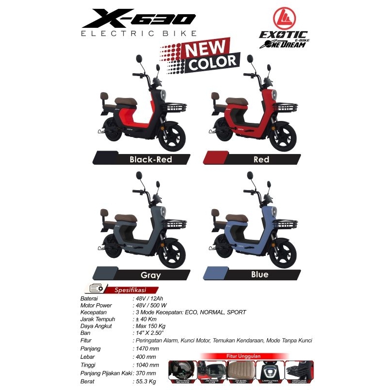 sepeda listrik exotic x630 pontianak