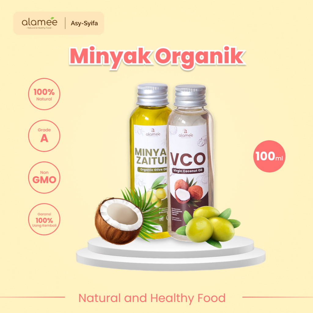 

ALAMEE Virgin Coconut Oil Minyak Zaitun Kelapa Murni Extra VCO Dapat Di minum Di masak Organik 100ml