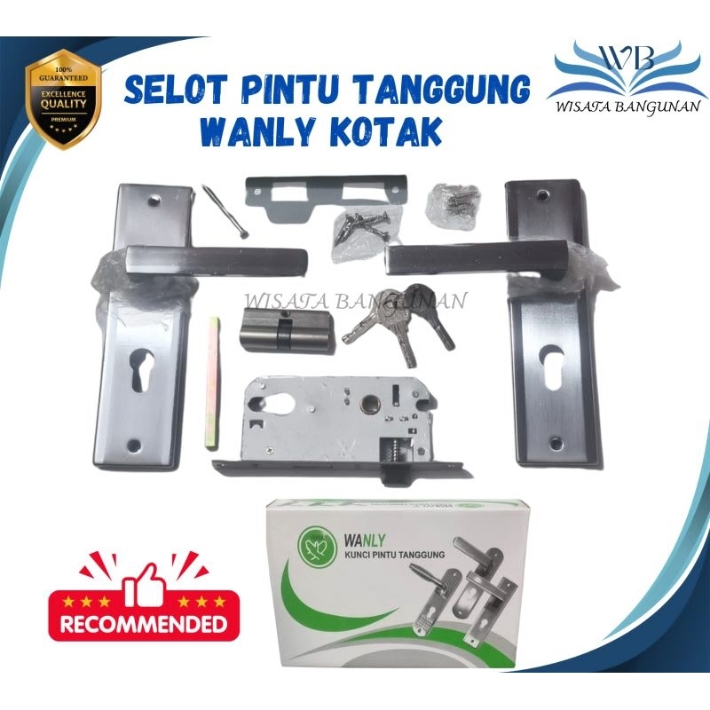 Kunci Pintu / Slot Pintu Tanggung Babet WANLY/FLC KOTAK SN