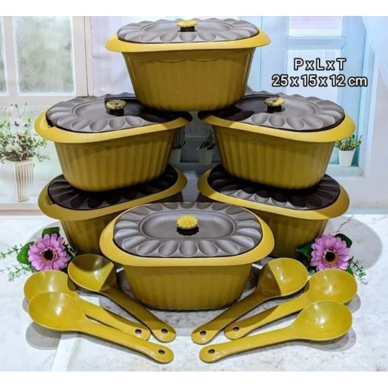 Basi Prasmanan Oscar Oval+Sendok Basi Prasmanan Gold(6pcs) OK