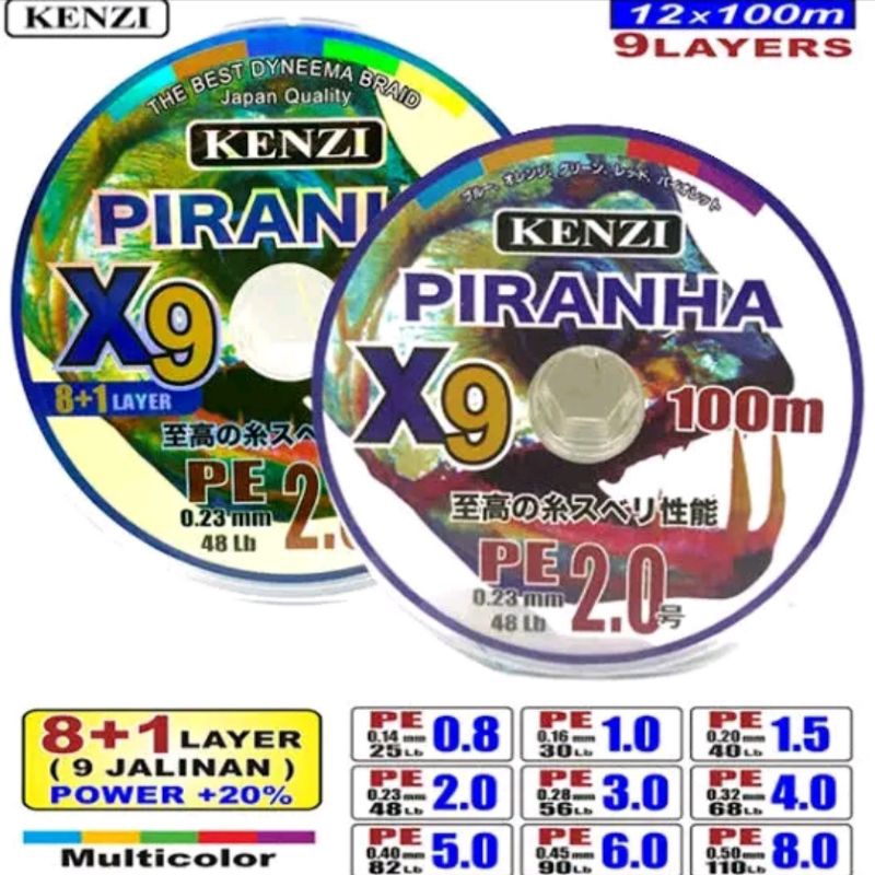Senar Pancing Pe Kenzi Piranha X9 | Senar Pancing Pe Piranha