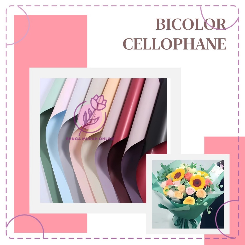 

Kertas Buket BiColor Cellophane Flower Wrapping