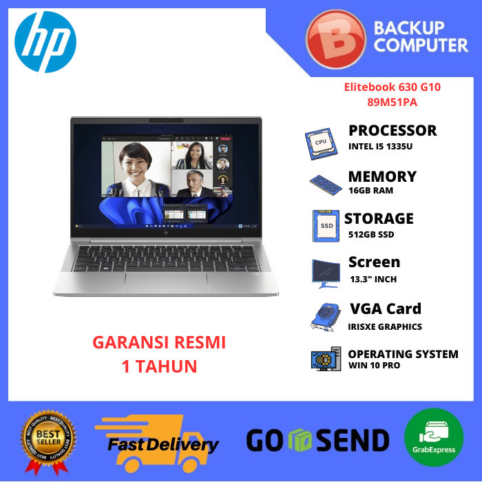 LAPTOP HP ELITEBOOOK 630 G10 89M51PA I5 1335U 16GB RAM