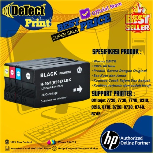 Catridge Tinta Compatible HP 955XL Printer Officejet 7720, 7730, 7740, 8210, 8216, 8710, 8720, 8730