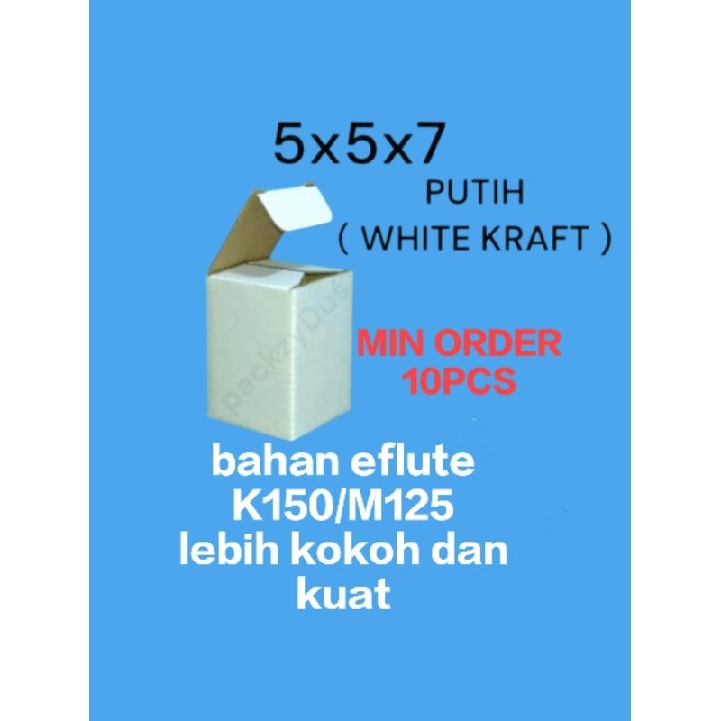 

dus packing DIE CUT 5x5x7 WARNA PUTIH