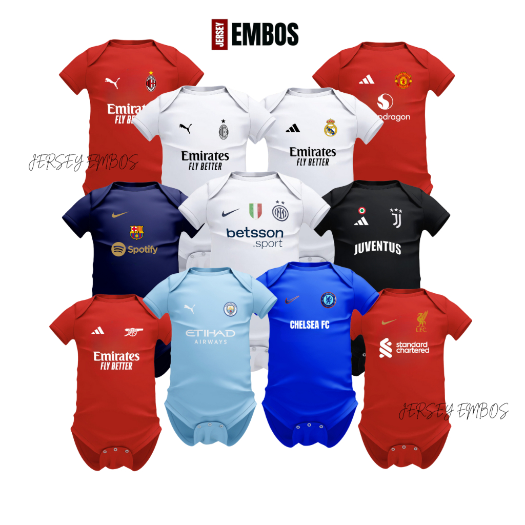 Jumper Bayi Bola Ac Milan, Real Madrid, Manchester United, Inter Milan, Arsenal, City, Manchester Ci
