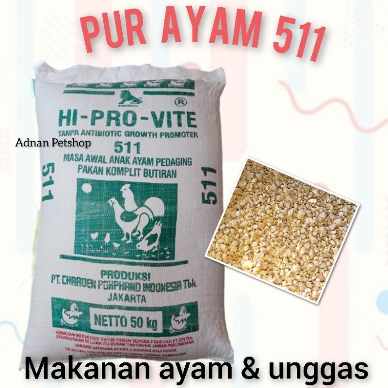 PAKAN AYAM 511 HI PRO VITE / PUR AYAM 511 500G
