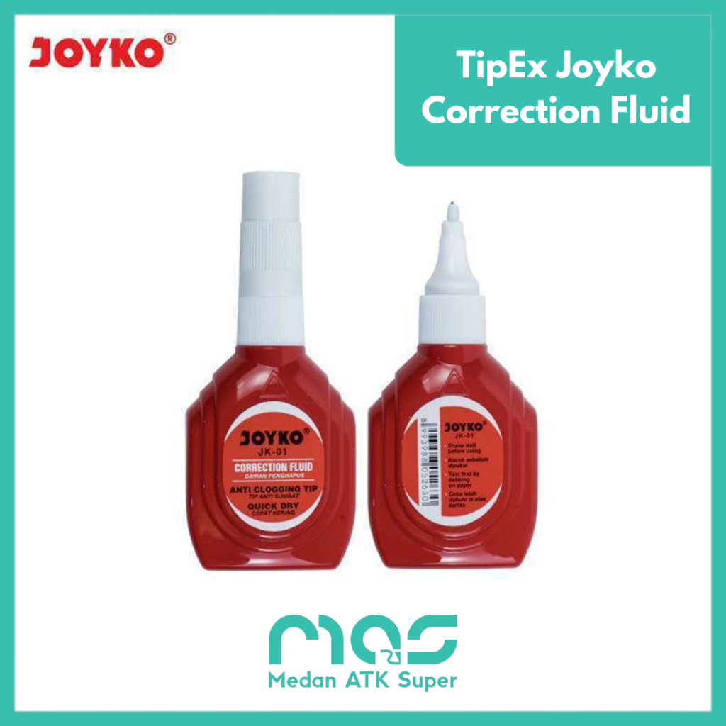 

[1 PCS] TIPEX JOYKO [Medan ATK SUPER] Correction Fluid Cepat Kering & Tidak Sumbat