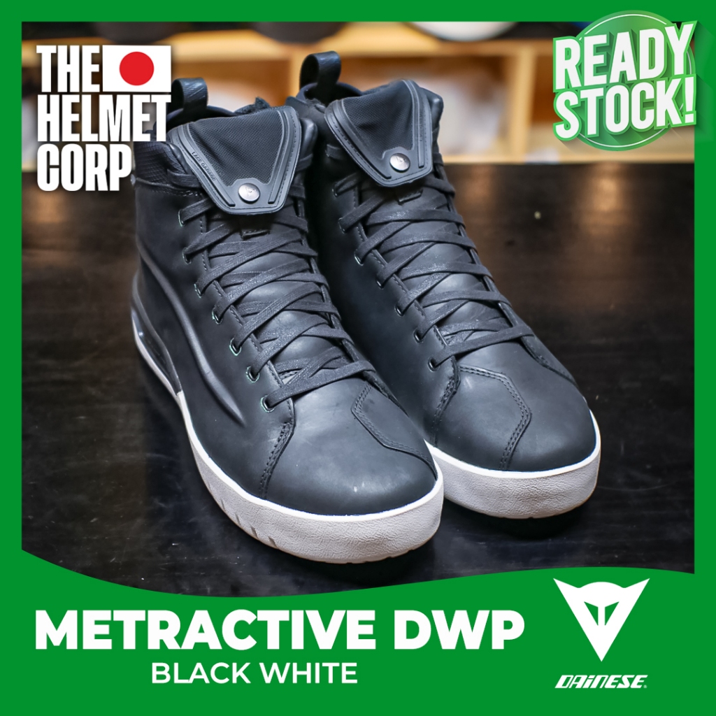SEPATU METRACTIVE DWP DAINESE RIDING SHOES BLACK WHITE ORIGINAL