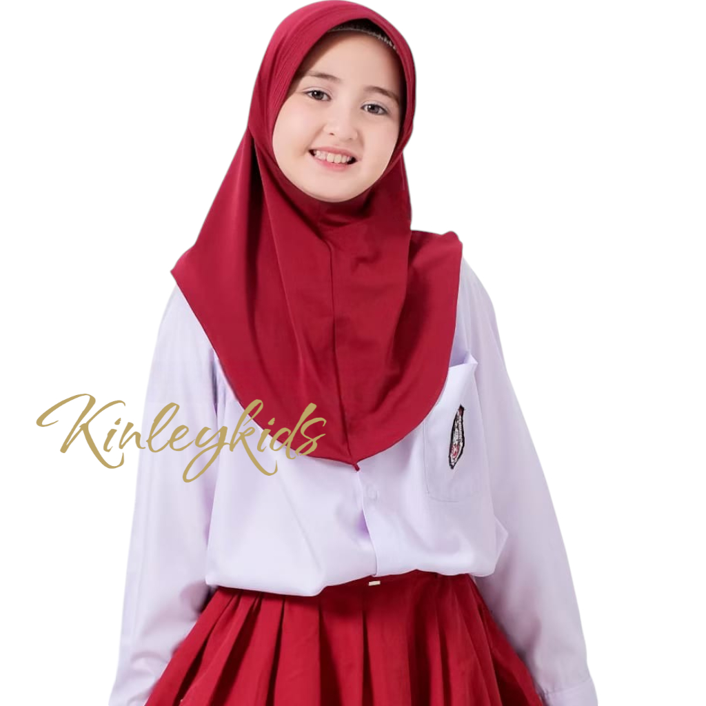 HIjab Bergo Hamidah Jersey / Jilbab Sekolah Pinguin Anak Sekolah Sd / JIlbab Bergo Hamidah Oval Anak