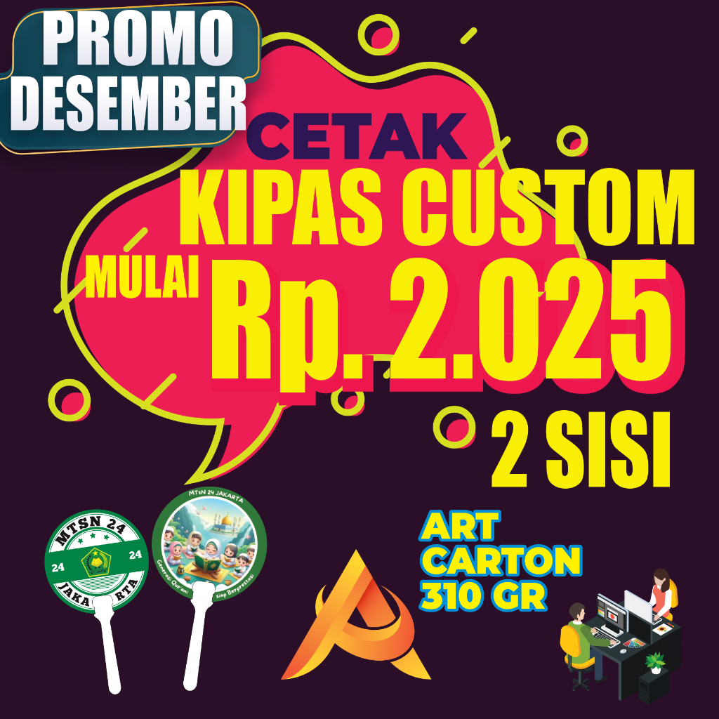 Kipas Custom / Kipas Custom 2 Sisi tambah Plastik