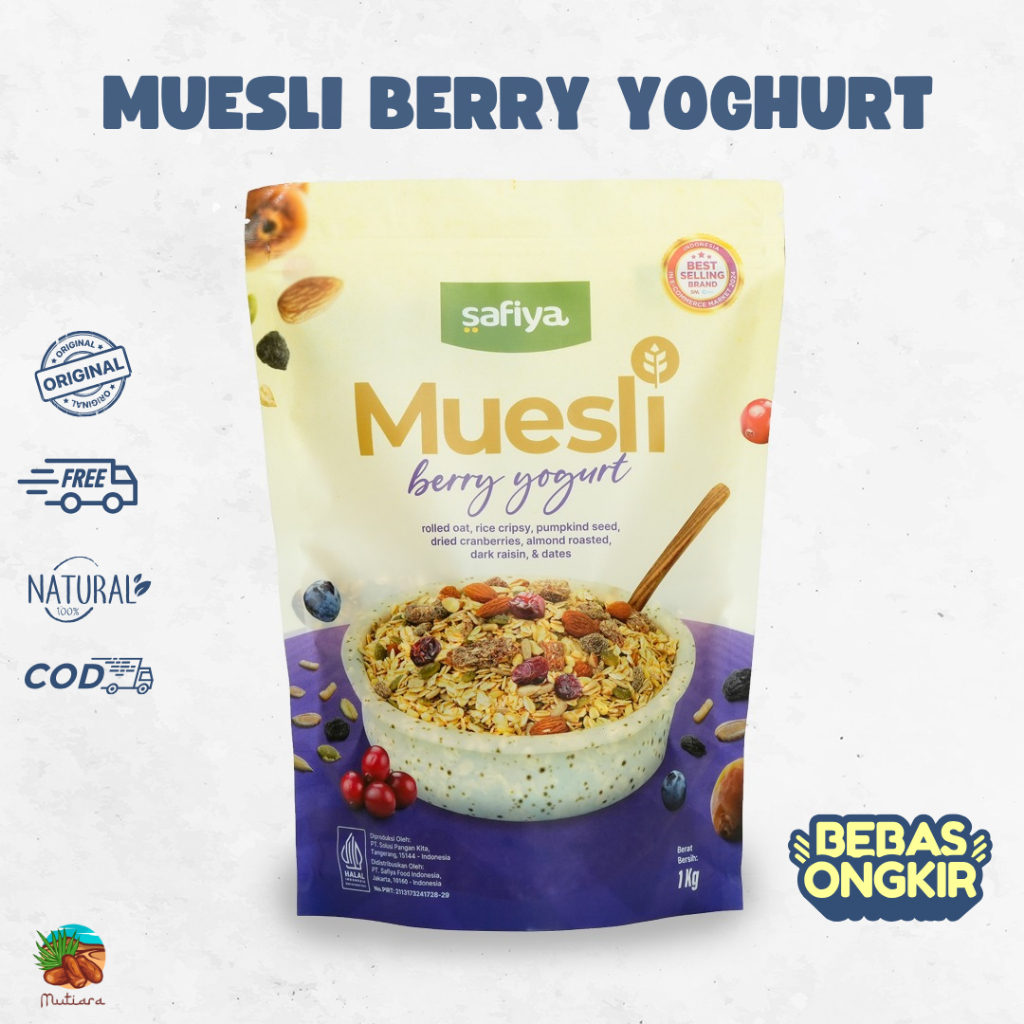 

Muesli Safiya Muesli Berry Yogurt 1 Kg Sereal With Almond Premium