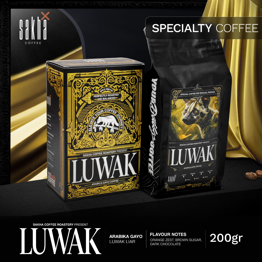 

Kopi Luwak Liar Arabika Gayo Aceh Arabica Coffee Roast Beans Biji Bubuk Espresso Sakha Roastery