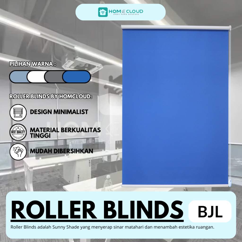 Roller Blinds BJL Otomatis Roller Blinds Elektrik Tirai Blinds Gorden Kantor Tirai Jendela Noncustom