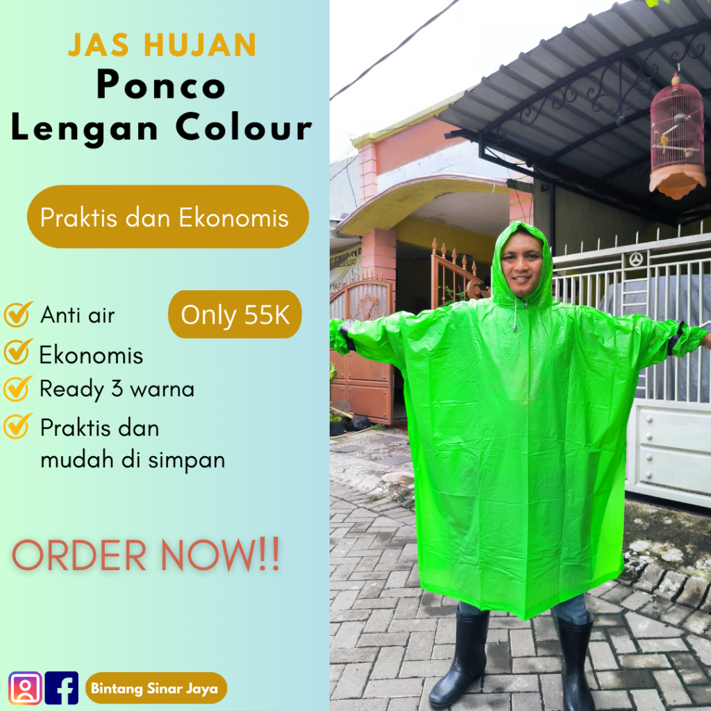 Jas Hujan Ponco Colour Ibex
