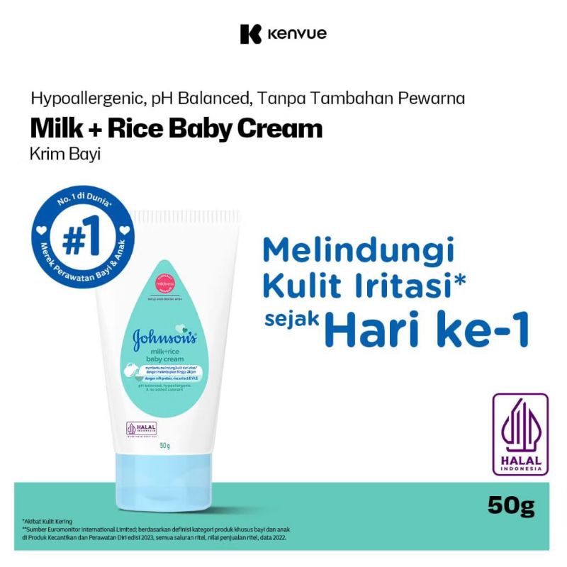 Johnsons Baby Cream Milk&Rice 50g
