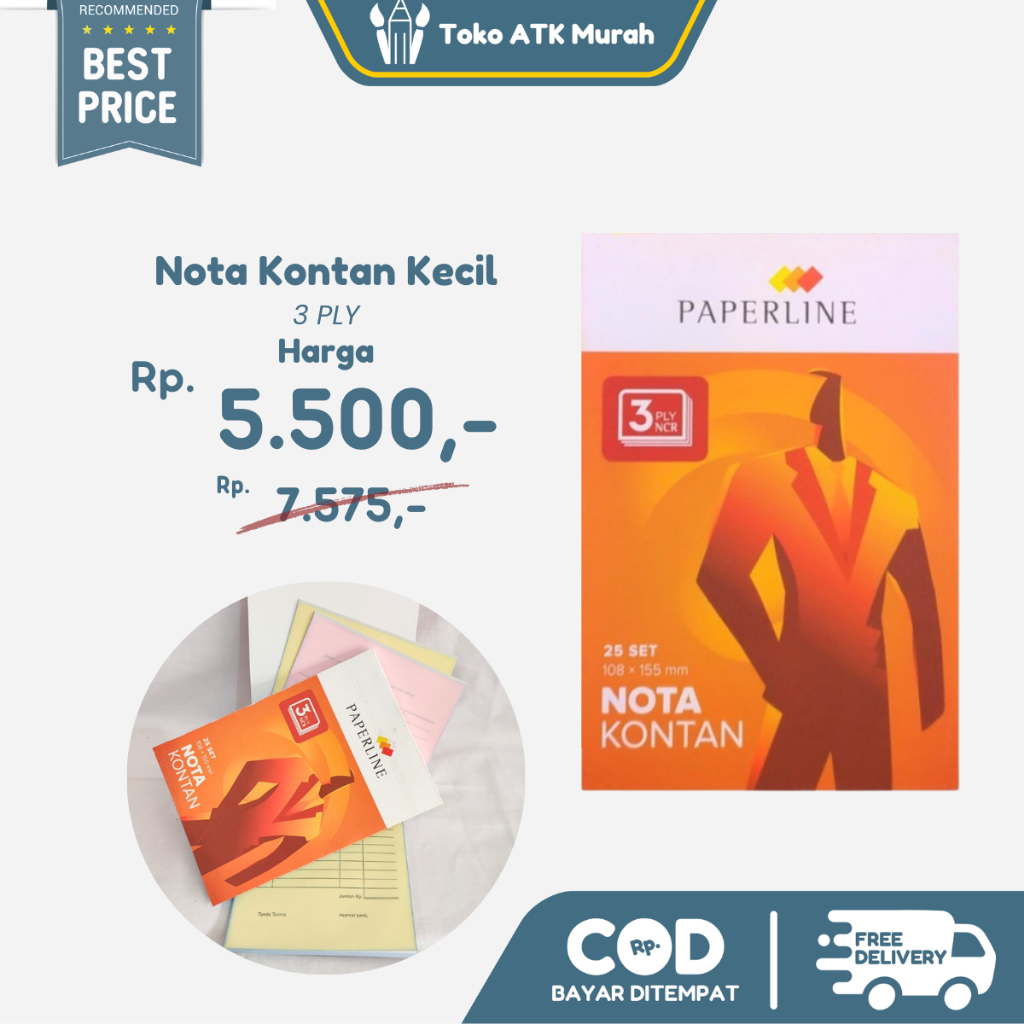 

Nota Kontan Paperline Kecil 3 Ply (NK K3 NCR)