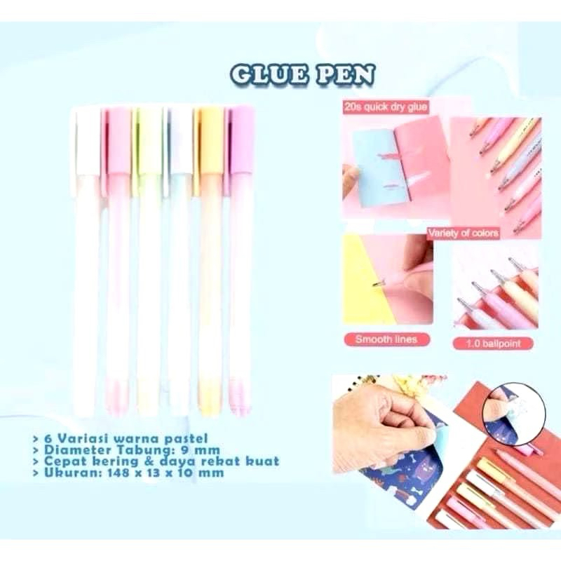 

HELLO_ALICE13 LEM PULPEN GEL CAIR PRAKTIS UNTUK KERTAS BUKU NOTE / GLUE PEN LIQUID PENA PEREKAT