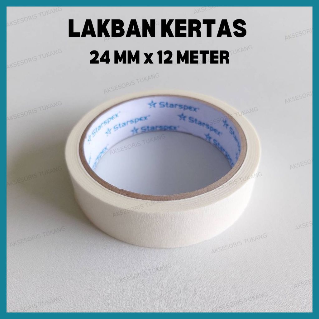 

Lakban Kertas 24mm x 12 Meter / Masking Tape 1 Inch Isolasi Kertas Kecil