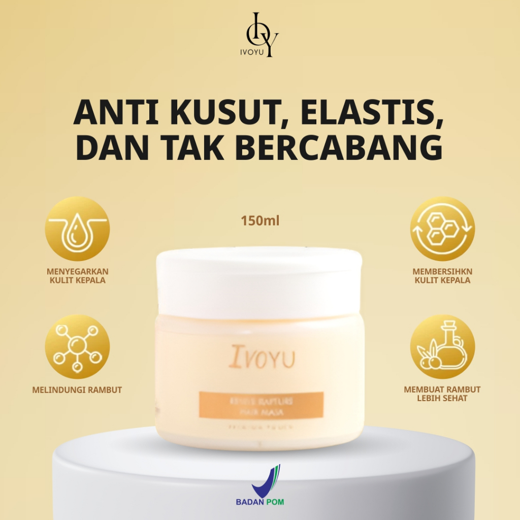 IVOYU Revive Rapture Hair Mask 150ml | Keratin Treatment Rambut Kering Rontok | Perawatan Rambut Rus