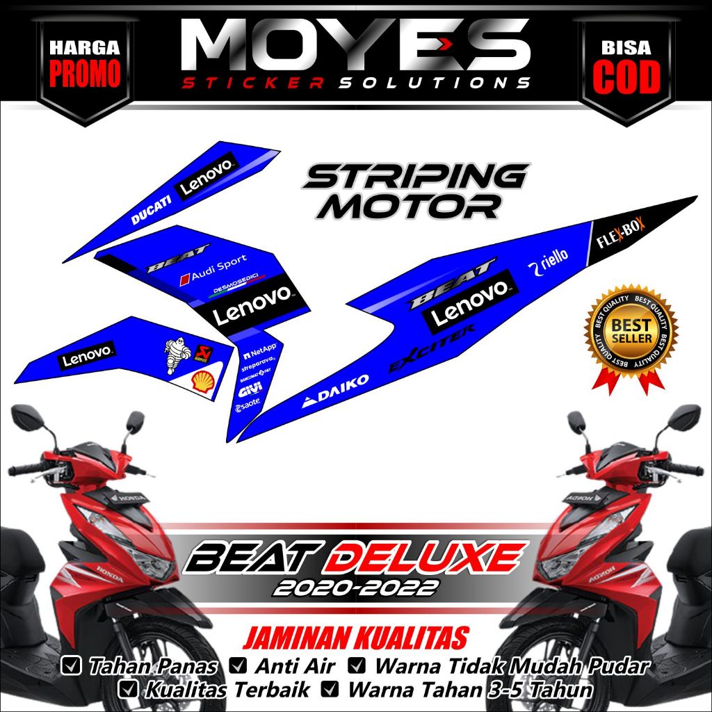 Moyes Decal - Striping Beat Deluxe - Decal Beat Deluxe - Stiker Motor Beat Deluxe - Decal Stiker Bea