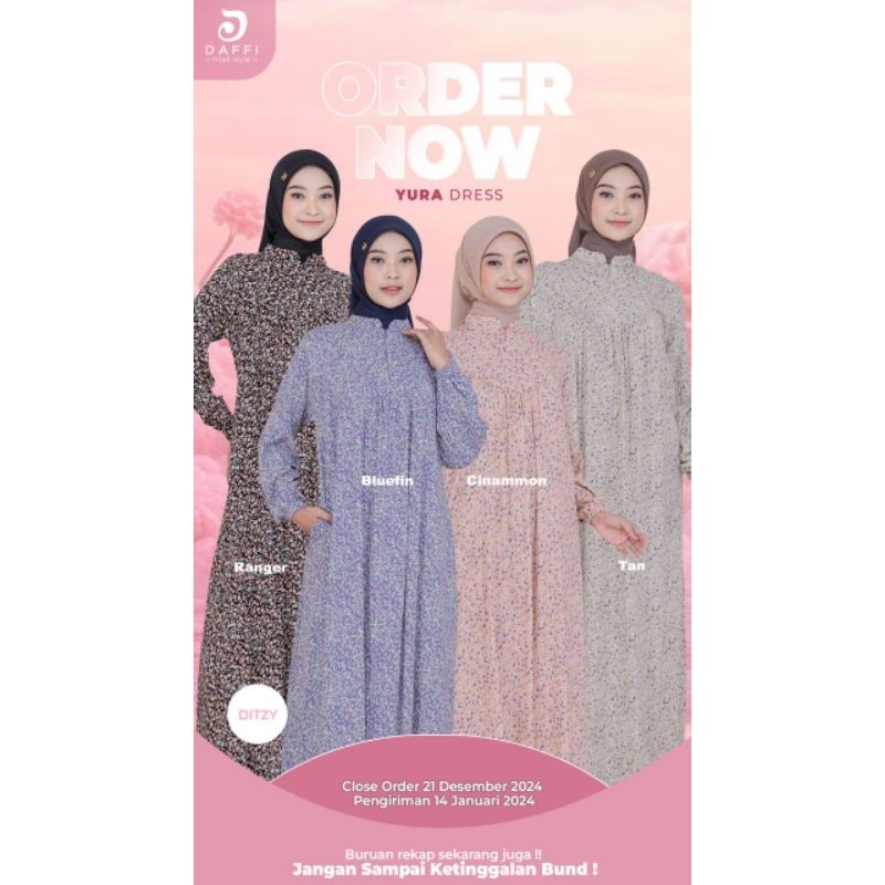 Yura dress (Ditzy & lynes) gamis terbaru by Daffi