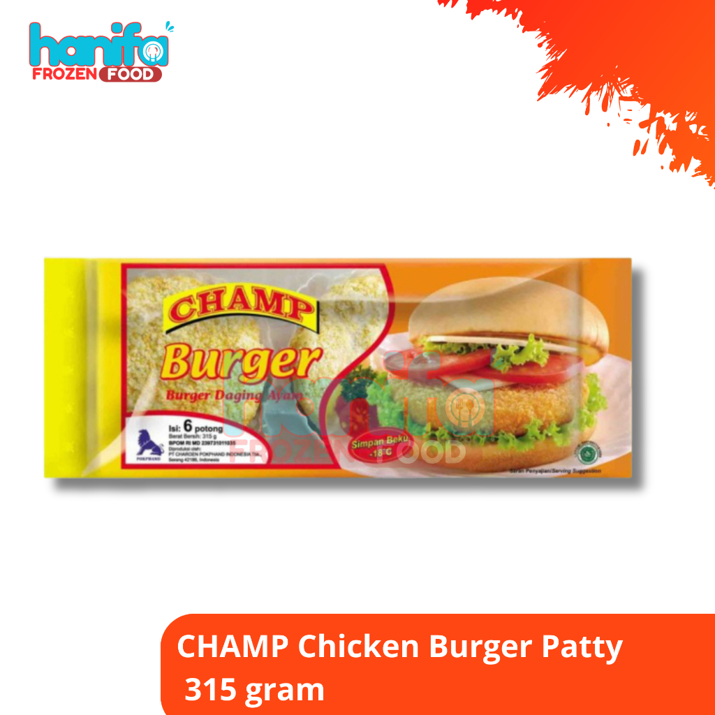 

CHAMP Chicken Burger Patty 315 gram | Patty burger Ayam enak murah bergizi