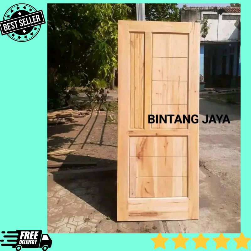 Daun Pintu Utama Rumah Kayu Mahoni Pintu Kamar Minimalis Modern Murah