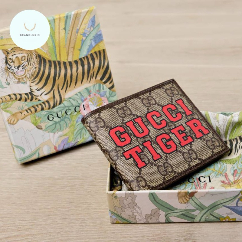 Gucci GG Supreme Tiger Web Red/Green Wallet Men All Card