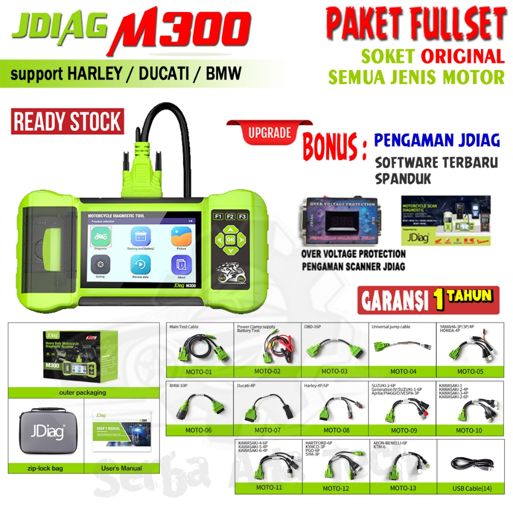 JDiag M300 M 300 motorcycle obd 2 scanner ABS Test Clear Fault Code BMW Ducati Harley Honda Yamaha