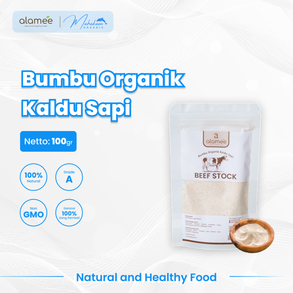 

ALAMEE Kaldu Sapi Bubuk NON MSG Bumbu Dapur Organik Beef Powder Spice Kitchen Seasoning 100gr